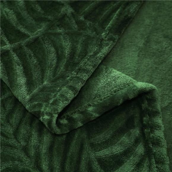 Super Soft Flannel Fleece Throw Blanket, Lightweight Cozy Warm Leaves Textured - Picture 2 of 7